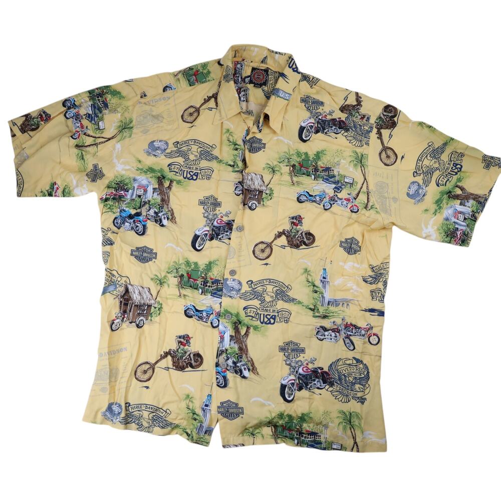 Vintage Harley Davidson x Tori Richards Button Down Hawaiian Shirt
